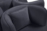 Circlet Grey Velvet Round Sofa Settee