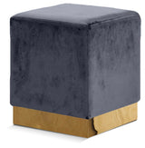 Jax Grey Velvet Ottoman/Stool