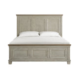 Farmington Panel Bed in Medium Brown and Washed Stone