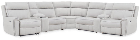 Social Pointe Reclining Sectional with Storage Consoles - galleria furniture outlet