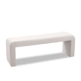 Minimalist Cream Velvet Bench