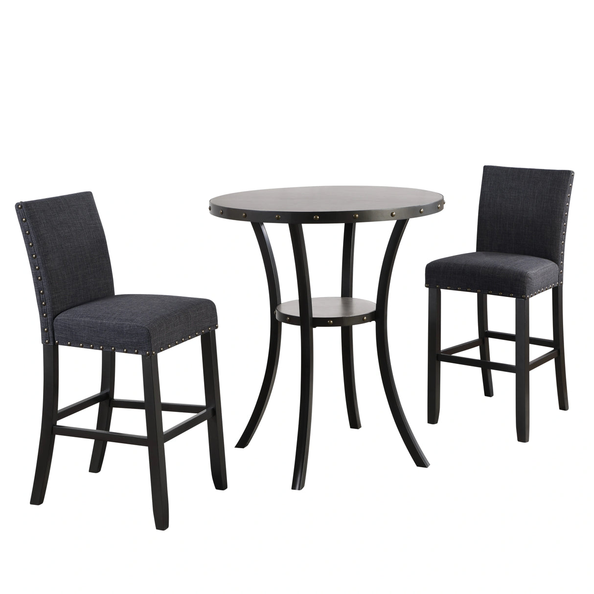 CRISPIN 36" ROUND BAR TABLE-GRAY
