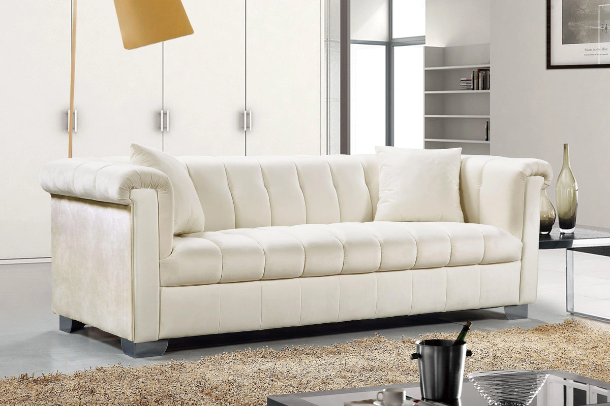 Kayla Cream Velvet Sofa