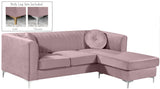 Eliana Pink Velvet 2pc. Reversible Sectional