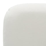 Liam + Mikala - Modern Ivory Fabric + Natural Oak 4-Piece Bedroom Set