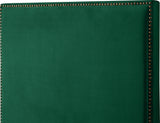 Harlie Green Velvet Twin Bed