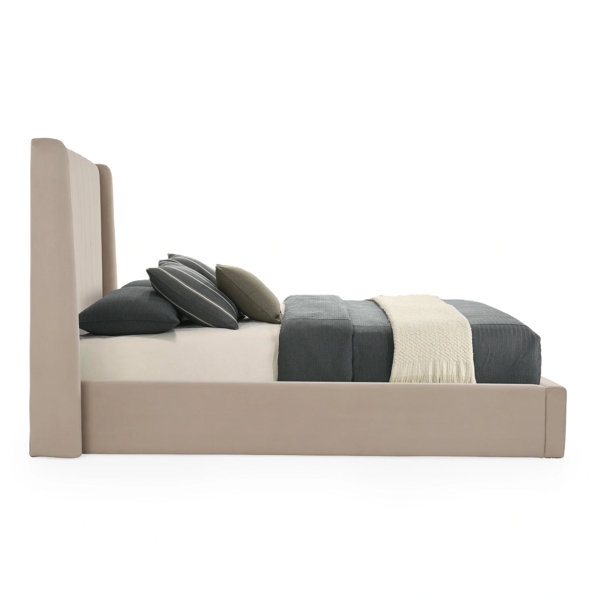 Kiro - Modern Tan Fabric Bed