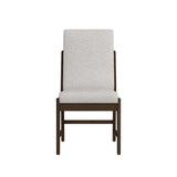 Brisbane Dining Side Chair with Boucle Beige Fabric in Brown (2 Per Carton)