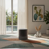 Teddy Grey Velvet Ottoman/Stool