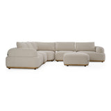 Evans - Contemporary Off-White Fabric Modular Sectional Sofa-5-Piece Sectional