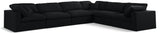 Serene Black Linen Fabric Deluxe Cloud Modular Sectional