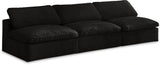 Cozy Black Velvet Cloud Modular Armless Sofa