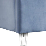 Candace Sky Blue Velvet Full Bed