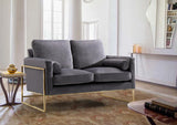 Mila Grey Velvet Loveseat