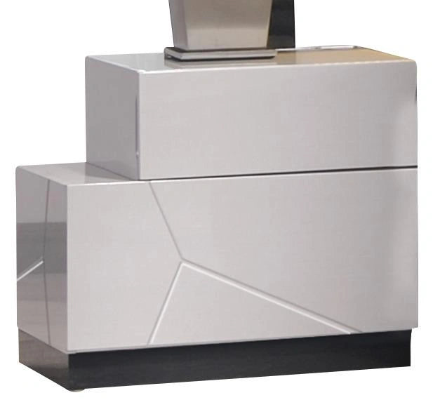 J&M Furniture Turin Nightstand Left in Light Grey & Black Lacquer