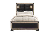 Blake Black Bed with Lamps