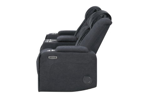 U8000 Pwr Console Rec Loveseat with PHR, LED and Speaker