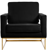 Noah Black Velvet Accent Chair