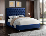 Cruz Navy Velvet Full Bed