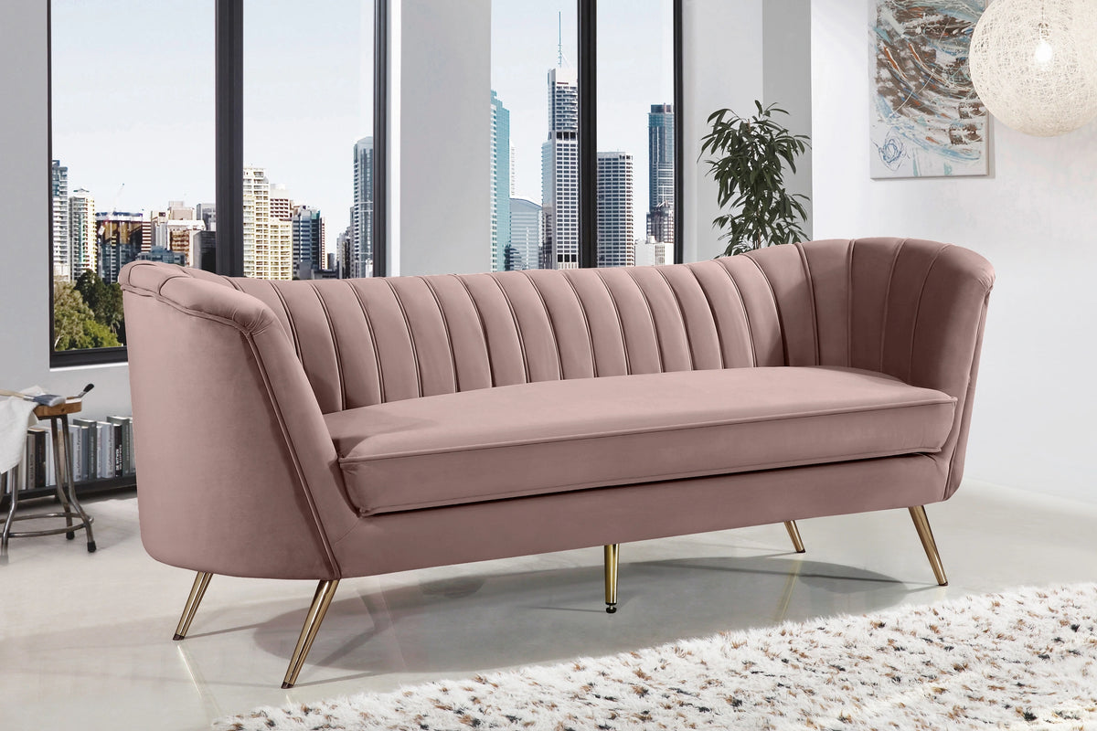 Margo Pink Velvet Sofa