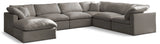 Plush Grey Velvet Standard Cloud Modular Sectional