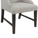 Montrose Dining Host Chair with Light Grey Fabric in Espresso (2 Per Carton)