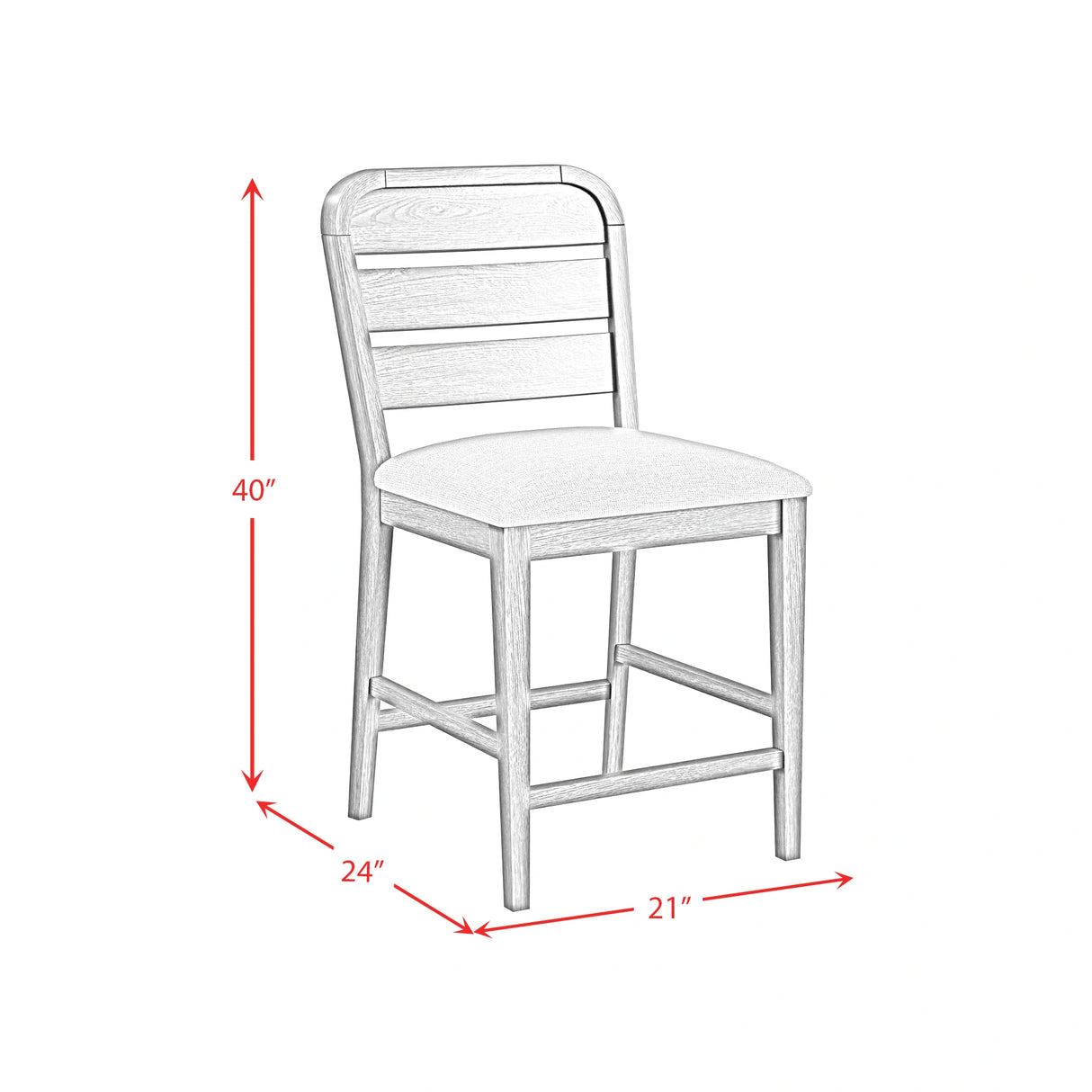 Glinda Side Chair with Light Grey Fabric in Brown (2 Per Carton)