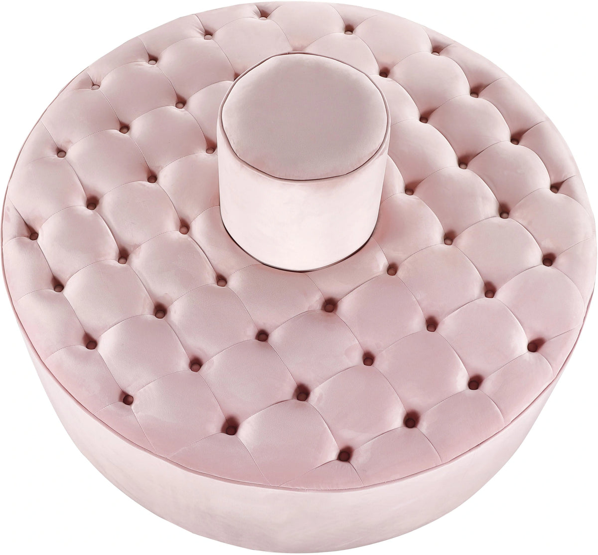 Banquet Pink Velvet Ottoman/Bench