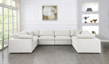 Serene Cream Linen Fabric Deluxe Cloud Modular Sectional