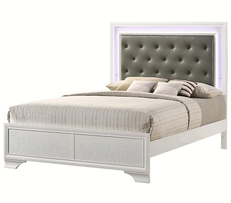 Crown Mark Furniture Lyssa King Upholstered Bed in White B4310-K image