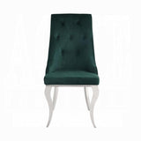 Dekel Green Fabric & Stainless Steel Side Chair