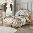 Acme Furniture Gorsedd Queen Panel Bed in Antique White - galleria furniture outlet