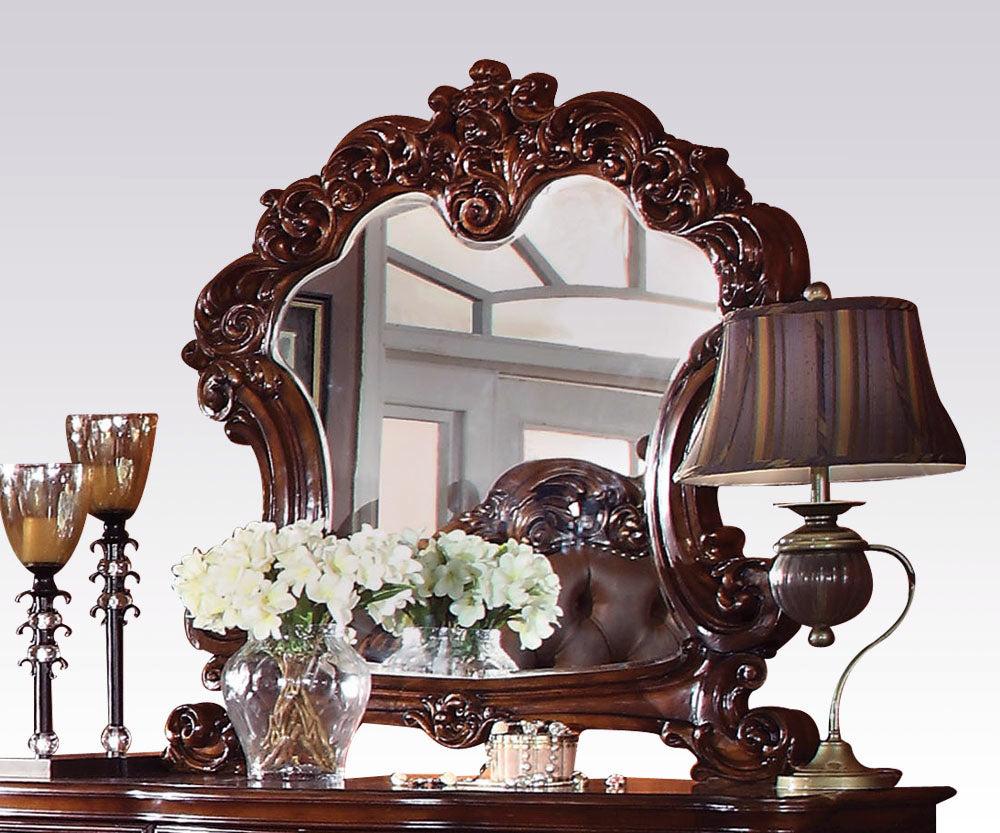 Acme Vendome Landscape Mirror with Intricate Details in Cherry 22004