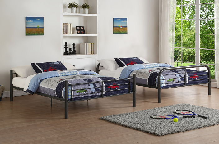 Bristol Gunmetal Bunk Bed (Full/Full) - galleria furniture outlet