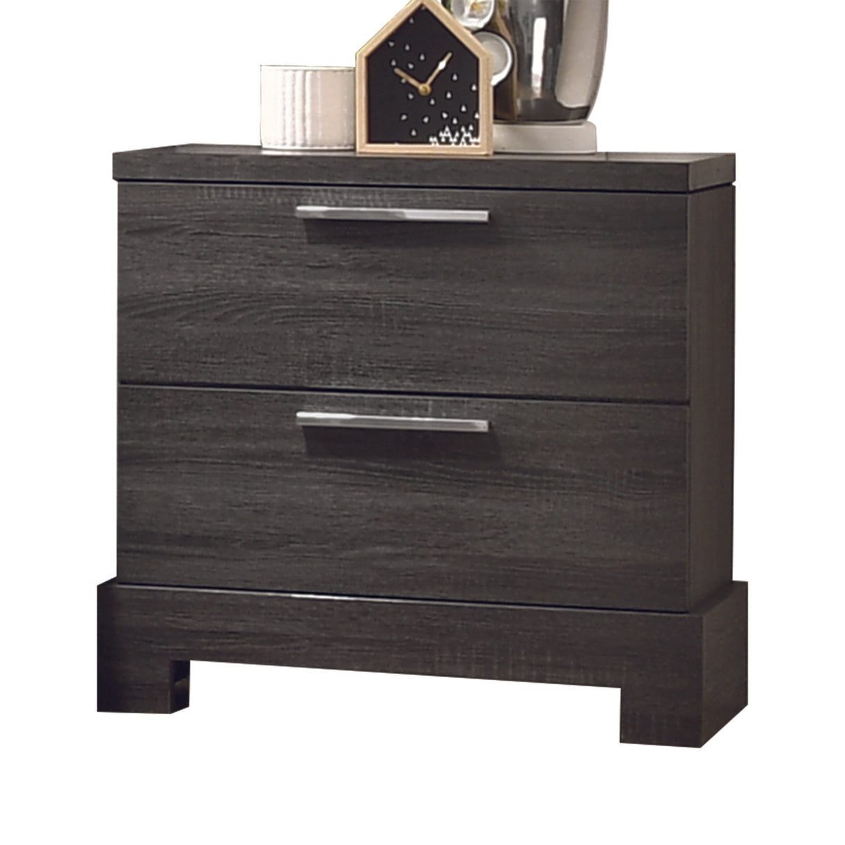 Lantha Gray Oak Nightstand