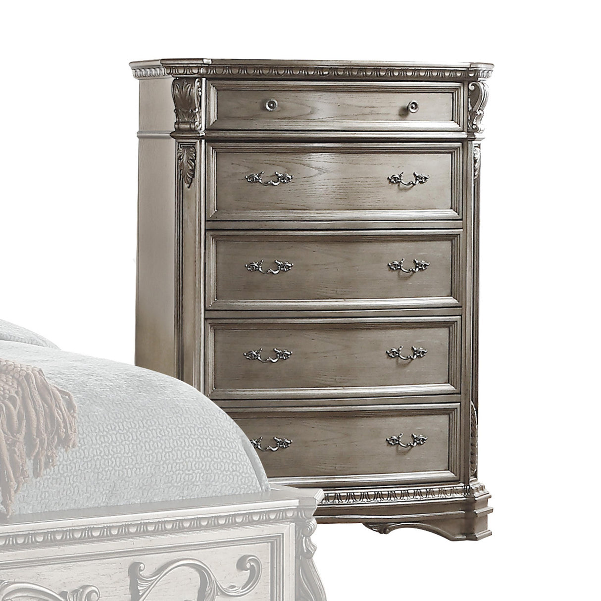 Northville Antique Silver Chest - galleria furniture outlet