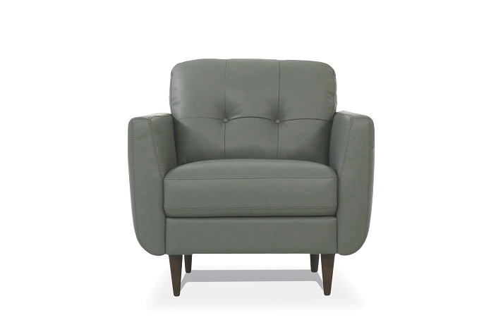 Radwan Pesto Green Leather Chair - galleria furniture outlet
