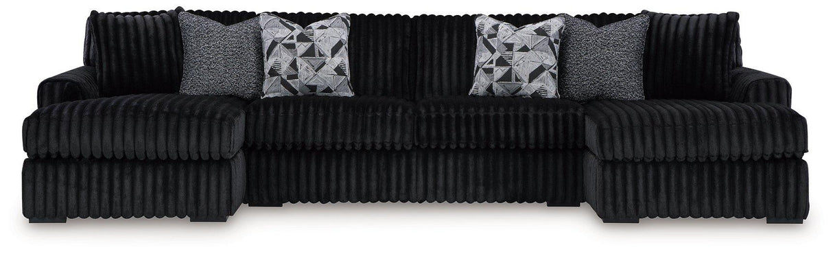Midnight-Madness Sectional with Chaise - galleria furniture outlet