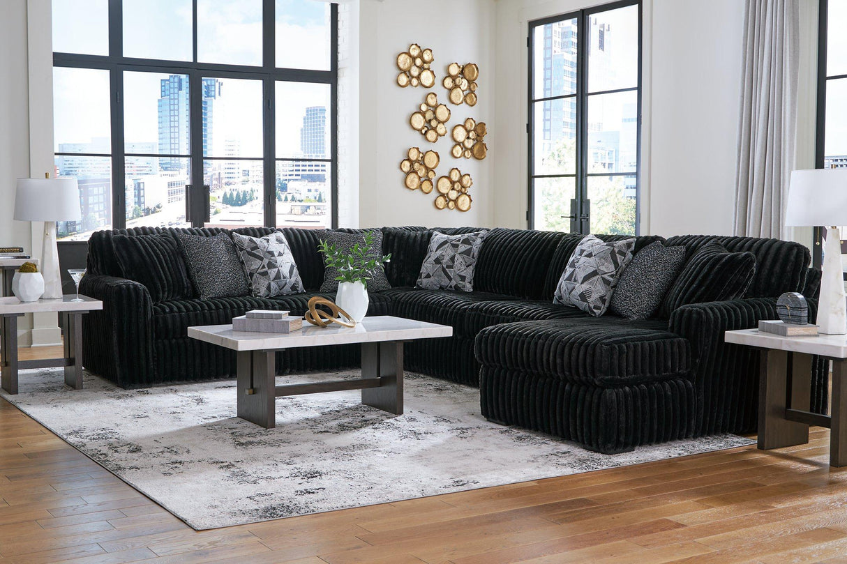 Midnight-Madness Sectional with Chaise - galleria furniture outlet