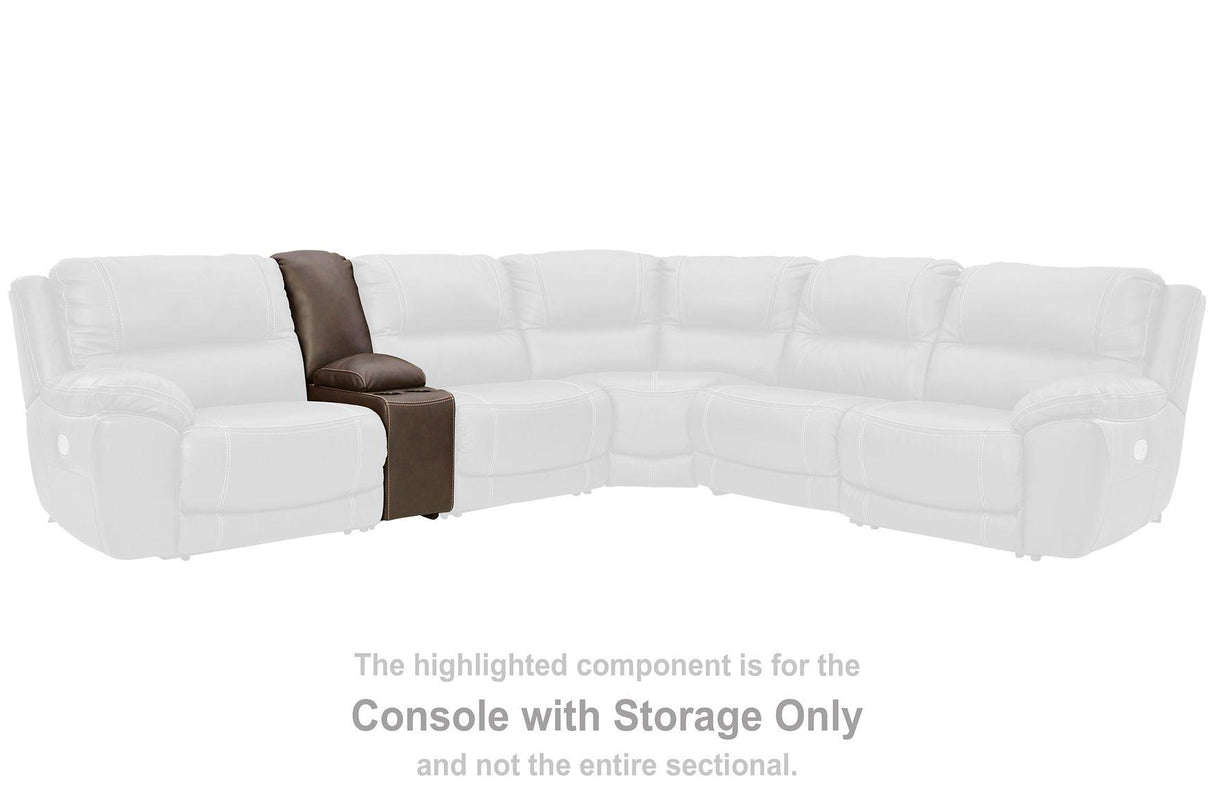 Dunleith Power Reclining Loveseat with Console - galleria furniture outlet