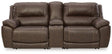 Dunleith Power Reclining Loveseat with Console - galleria furniture outlet