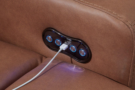 Clean-Slate Power Reclining Loveseat with Console - galleria furniture outlet