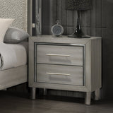 Lennox 2 Drawer Nightstand-Gray