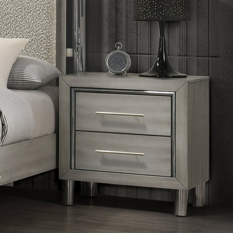 Lennox 2 Drawer Nightstand-Gray