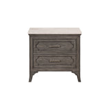 Lisbon Marble Top Nightstand-Gray