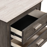 Lisbon Marble Top Nightstand-Gray