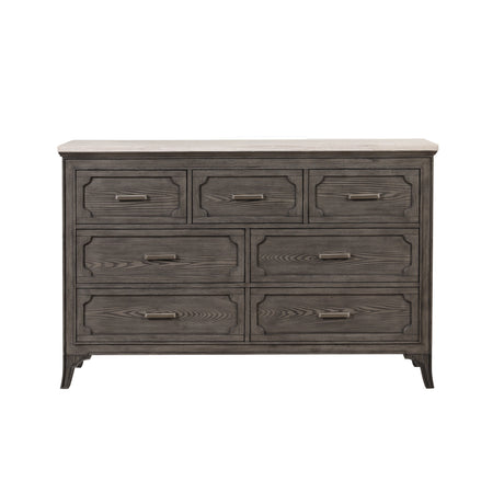 Lisbon Marble Top Dresser-Gray