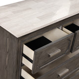 Lisbon Marble Top Dresser-Gray