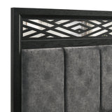 Obsidian 6/6-6/0 Ek/Wk Headboard, Footboard & Slats-Black