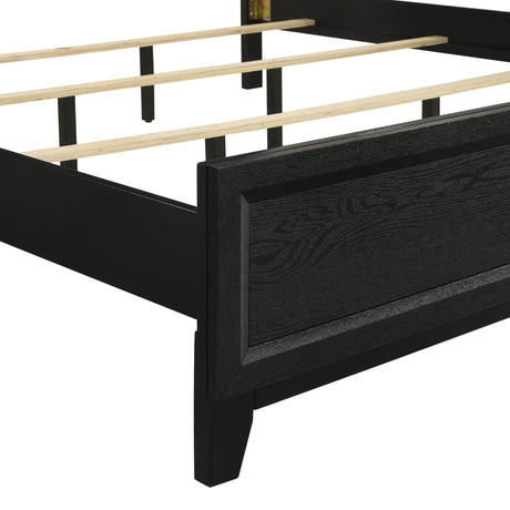 Obsidian 6/6-6/0 Ek/Wk Headboard, Footboard & Slats-Black
